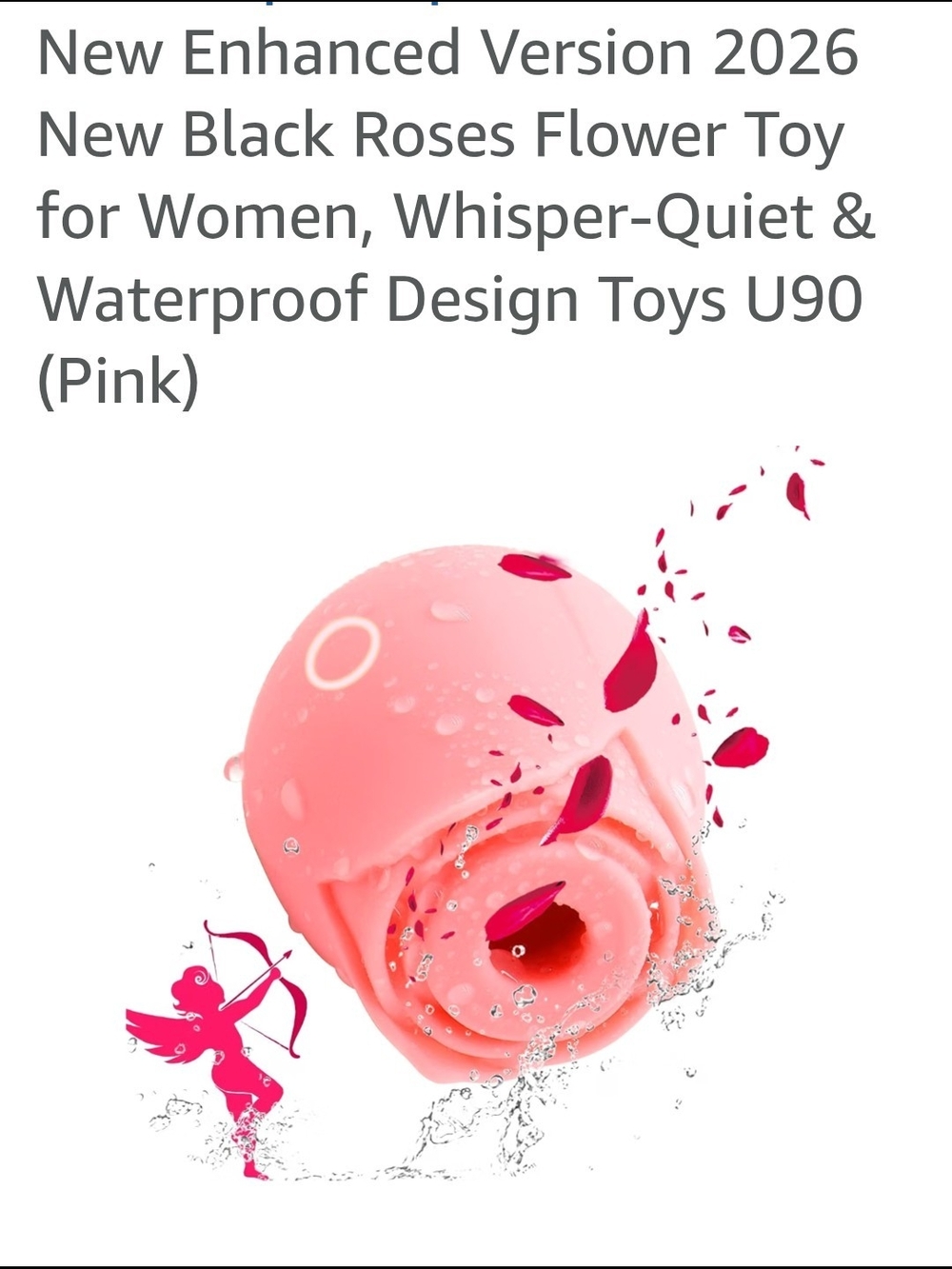Pink Rose-Shaped Waterproof Personal Massager